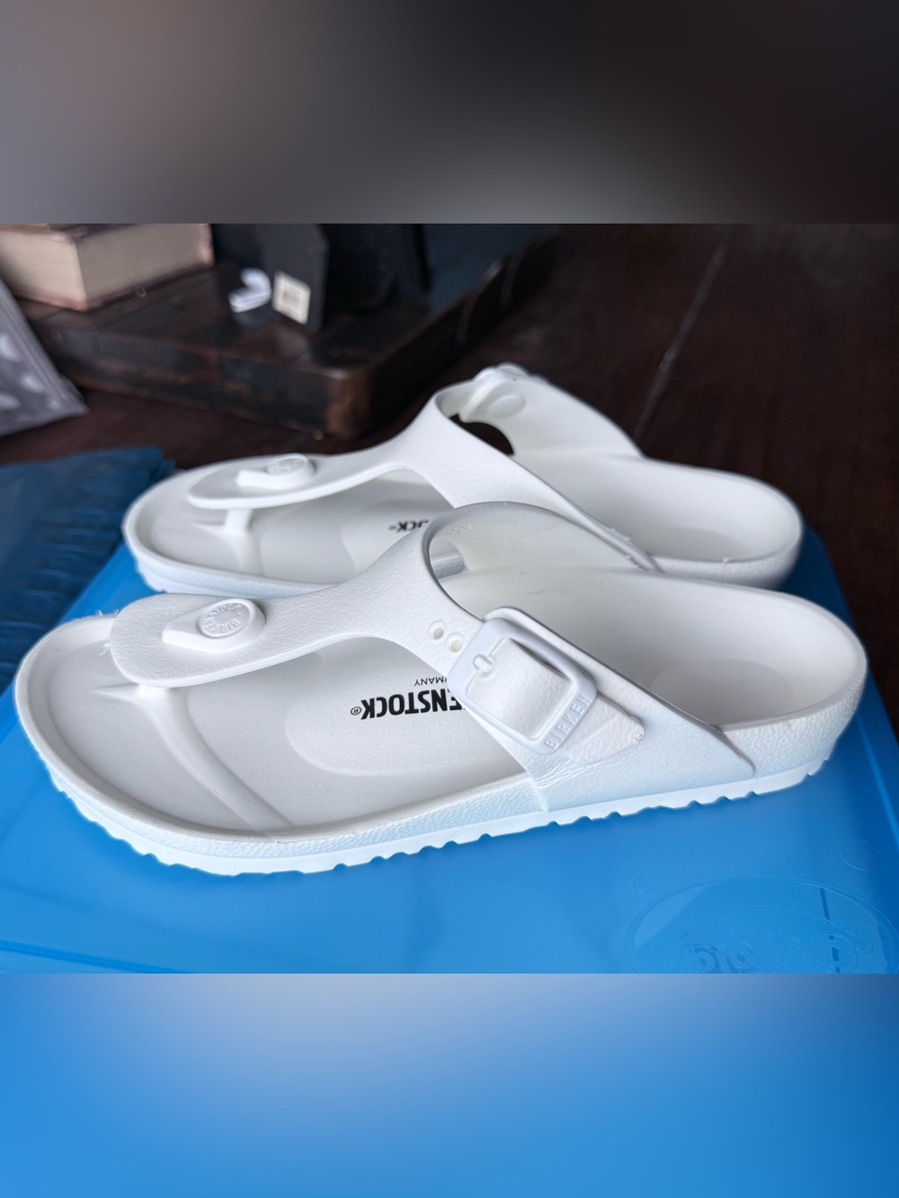 Birkenstock Kids White Gizeh EVA Thong Sandals
